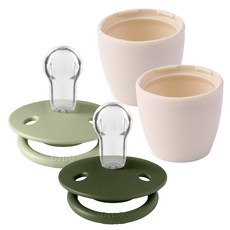 빕스 디럭스 실리콘 쪽쪽이+실리콘캡 2p 세트, Free Size(0~3세), 헌터그린&세이지, 1개