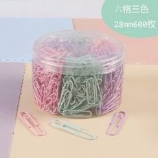 回形針 50mm 大號盒裝 書籤曲別針, 1個, 28mm600枚,馬卡龍色
