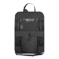 Xilla 汽車椅背防踢收納袋 汽車後座置物袋 多功能儲物掛袋, 黑色, 1個