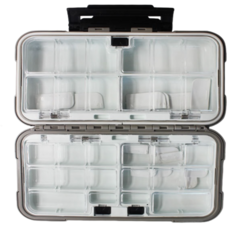 雙層防水路亞零件收納盒, 灰色, 1個