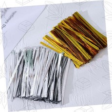 제빵 포장재 메탈릭 트위스트 타이 식품 밀봉 선물 장식 원예 정리 철사 피복, 1개, 골드