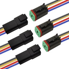 I Little Bamboo 14 AWG 4핀 DT 방수 커넥터 4 와이어 자동차 전기 커넥터 수 및 암 방식 자동 전기 와이어 커넥터 하네스 피그테일 자동차 트럭 보트 오