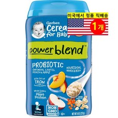 Gerber 유아용 프로바이오틱 오트밀 시리얼 227g 1개, 복숭아 사과 맛