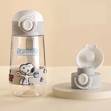 史努比SNOOPY 便攜直飲/吸管兩用水杯 500ml 隨手杯 可愛卡通水壺, 1個, 3D史努比 (直飲)