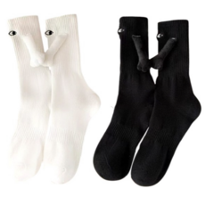 가까이가면 손잡는 파티 양말, 1개, 화이트+블랙(세트)