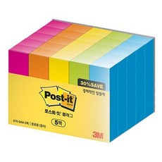 3M 포스트잇페이지마커 670-5AN-5 알뜰팩 Saving pack 15x50, 오피스 문구 3M 페이지마커 670-5AN-5 알뜰팩/Saving pack / 15x50, 1, 1