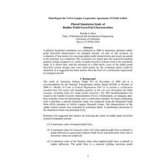 Piloted Simulation Study of Rudder Pedal Force/Feel Characteristics Paperback, Independently Published, English, 9781793979506