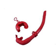 多彩濕式呼吸管 自由潛水 矽膠 小嘴 大弧度, 中國紅,呼吸管+蝸牛收納殼