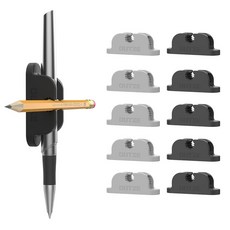 OUTXE 듀얼 슬롯이 있는 자석 및 접착 펜 홀더 10팩 - 연필 펜 마커를 쉽게 정리하고 꺼낼 수 있습니다 책상 벽 냉장고 화이트보드 클립보드에 적합, 그레이 + 블랙