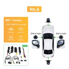 Ainavi Rearview AHD 백업 카메라 1080P 방수 120 자동차 오디오 시스템용 광각, No.6 360 Camera