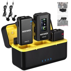 정시출고 환불보장 NEEWER CM28 무선 라발리에 마이크 충전 케이스 포함 1 클릭 노이즈 캔슬링, 없음, Mic Set With Clip