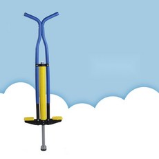 어린이 장난감 인형 점프 볼 더블 바운싱 스카이콩콩, 블루벤드핸들 더블폴 60kg 이내, 점프폴, 1개