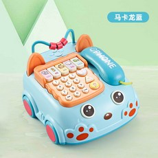 早教電話機 聲光玩具 益智音樂打地鼠玩具, 藍, 1個