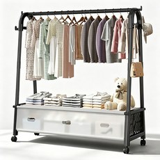 star home 이동식 행거 스탠드 옷걸이 간이행거 옷정리 수납, 블랙