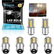 알로피 6팩 비극성 cec 1076 전구 LED 1142 해양 보트 내비게이션 라이트 RV 트레일러 실내 조명 DC 12V 교체용 1004 BA15D 90, White