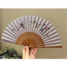 牽牛花紙扇 一層紙一層布 扇骨竹子, 如圖所示, 1個