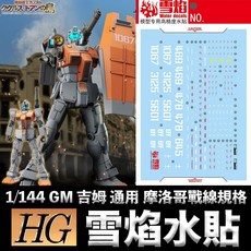 雪焰水貼 螢光版 BANDAI HGUC 1/144 RGM-79 吉姆 通用水貼 摩洛哥戰線規格, 1個
