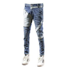 남자 프린트 청바지 슬림 스판 캐주얼 데님 팬츠 Men's jeans