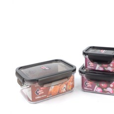 별구나라 음식 과일 채소 김치 반찬 밀폐용기 투명 플라스틱통, 0.5L