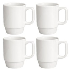 머그컵 인기모음 100종 4p 세트 머그컵 화이트머그 칼라머그 컵, 스택 머그컵 - 화이트 4p, 1개