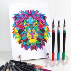 투요 브러쉬 카트리지식 컬러붓펜 얇은붓펜 캘리펜, 오렌지(107X)