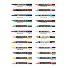 유니 포스카마카 PC-3M 실사 0.9~1.3mm, 화이트