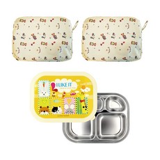 Like It 密封盤飯盒防水袋套裝, 1p 蓋子 + 1p 盤子 + 2p 袋子, 混色