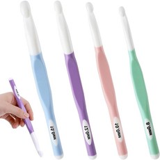 OKAWASI TPR ABS 8mm 10mm 12mm 15mm 크로셰 4개 세트 크로셰 뜨개질 후크 세트, 1개