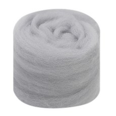 JYT 羊毛氈材料包 長纖維70S羊毛條 DIY手作材料, 46灰白【10g/每包】, 1個