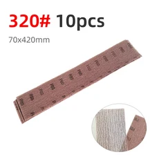 호환 70x420mm 직사각형 메쉬 사포 80-320 그릿 먼지 흡입 사포 차량 연삭 목재 연마 연삭 디스크, 07 320 grit 10pcs, 01 CHINA