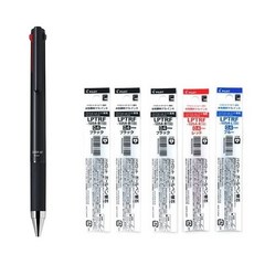 PILOT 百樂 Juice Up 3 色多用途圓珠筆 0.4 黑色 + 筆芯（3 黑色、1 紅色、1 藍色）, 黑色 + 筆芯（3 黑色,1 藍色,1 紅色）