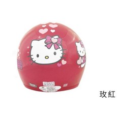 Hellokitty 兒童愛心安全帽 含鏡片 騎士帽 半罩, 桃紅,小童, 1個