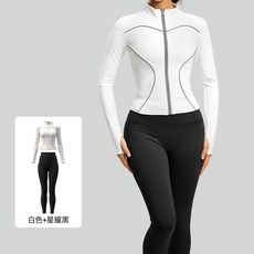 運動健身套裝 夜跑反光防風修身跑步騎行服