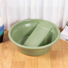 多功能搓衣盆帶搓衣板, 綠色, 1個