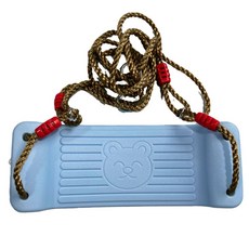 플라스틱 그네 1인용 실내 벤치 놀이터 야외 흔들 의자, G. 연한 블루 베어 스윙 강화 및 로프