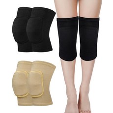 Eurzom 여성용 댄스 무릎 패드 2쌍 고탄성 통기성 보호 미끄럼 방지 무릎 패드 치어리딩 폴 바닥 댄스 요가 테니스 배구 스포츠용 149045