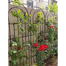 화분 정원 철제 식물지지대 장미 넝쿨지지대 가든 장미펜스 화이트-폭50cmx높이110cm, 화이트, 폭50cmx높이200cm
