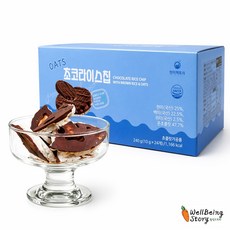 [웰빙스토리 초코라이스칩] 커다란 빅라이스칩 / 어린이 초코뻥 / 뻥튀기 초코칩 과자, 1박스, 240g