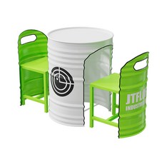 드럼통 테이블 깡통 포장마차 철제 술집 고기집 연탄, 그린화이트