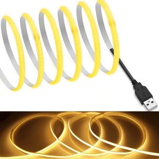 MDee USB COB 테이프 라이트 LED 스트립656피트2m 따뜻한2700K 조명을 위한 320개의 LEDm을 갖춘 5mm 히든 DC 5V 절단 가능하고 형태 조절이 가능하며, 4000K, Usb5v-connector-6.