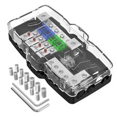 RVBOATPAT 12V 파워 디스트리뷰션 블록 자동차 오디오 스플리터 2웨이 024 게이지 468 아웃 그라운드 보트용, 4 Way, 1개