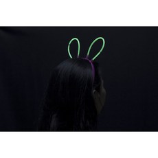 發亮兔耳朵螢光棒，派對玩具，活動助興，螢光髮箍，夜光玩具, 藍色, 1個