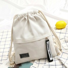 휴대용 가방 여행 1 남성 더블 포켓 여성 배낭 어깨 Pc 캐주얼 캔버스 Drawstring 학교, White