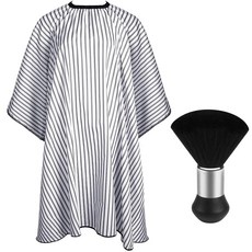 ECLATIS FEBSNOW 전문 헤어 커팅 케이프 목 먼지떨이 브러시 살롱 이발소 망토 액세서리 화이트 플로럴 프린트 276556, 스트라이프