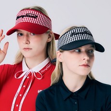 [헨리스튜어트] 골프 여성용 체크배색 골프 썬캡 바이저 컬러 택1, 색상:블루, 상세 설명 참조
