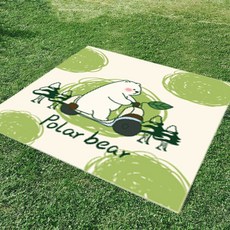 超音波加厚戶外野餐墊 防水折疊牛津布 露營防潮墊 便攜野炊大尺寸地墊, 防水磨不爛【超聲波5層加厚】北極熊,6-8人【2米X2米】3斤