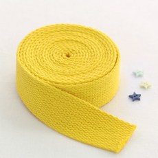 패션스타트 코튼 가방끈 스트랩 줄 에코백 컬러 웨이빙끈 25mm 1롤 (900cm), 1개, 옐로우
