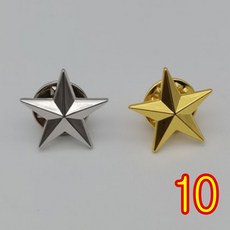 별 뱃지 브로치 금색 은색 유니크한 별 모양 포인트 장식용 악세사리, 10개, 1성 금색
