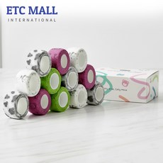 이티씨몰 자가점착 밴드 2.5cm 압박붕대 패턴 4종 모음 말롱카우 푸바오화이트 퍼피그린 마우스핑크 10+2, 1개