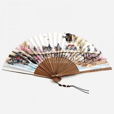 오죽선 결혼풍속도 전통 부채 한국 전통문양 여름 부채 외국인 선물 기념품, 포장선택안합, 1개